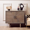 Satna Two Door Greywash Carved Mango Wood Sideboard