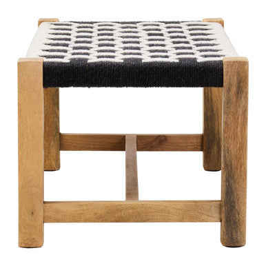 Satna Black & White Jute Bench