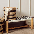 Satna Black & White Jute Bench