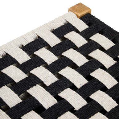 Satna Black & White Jute Bench