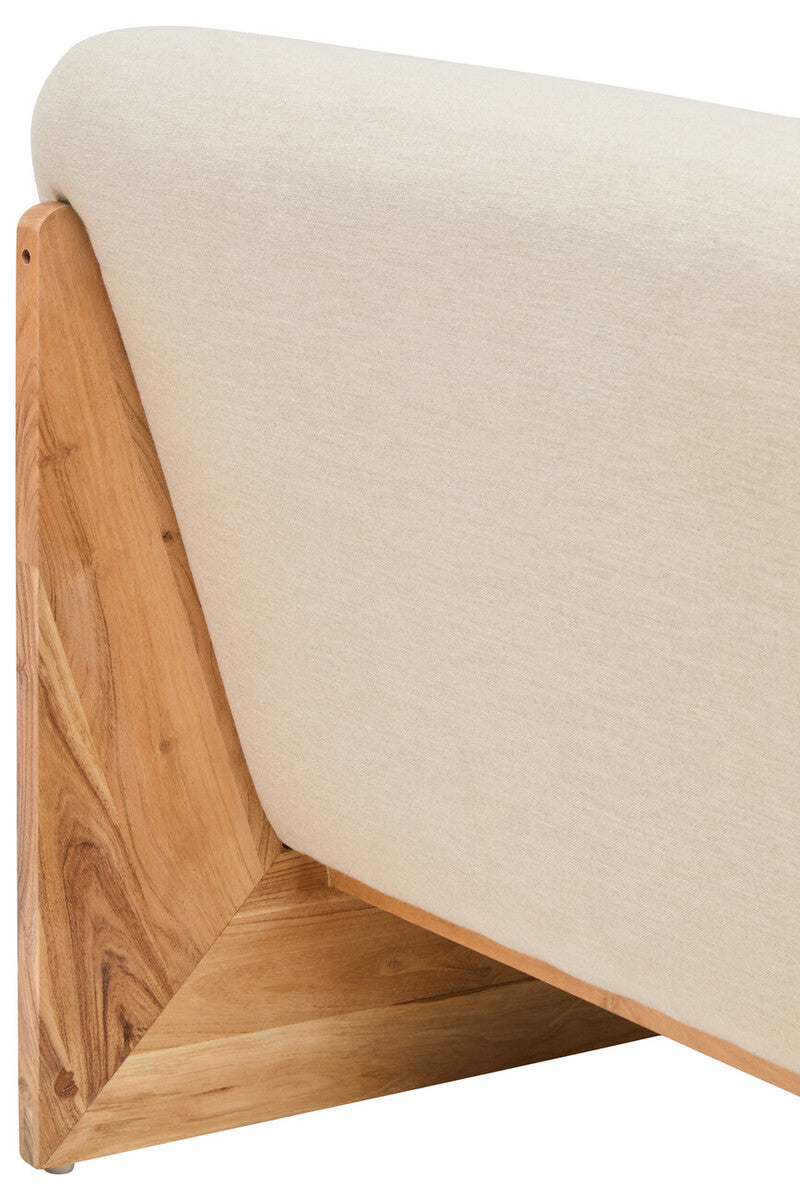 2 Seat Armless Cream Linen Sofa, Parova