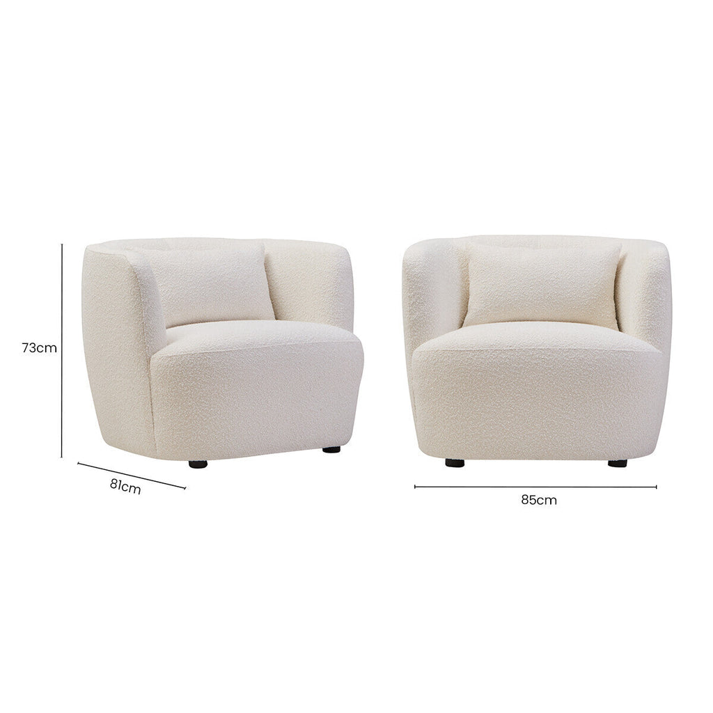 Bruge Textured Cream Curved Chair