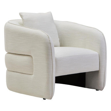 Bilani Cream Linen Curved Chair