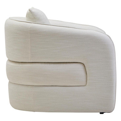 Bilani Cream Linen Curved Chair