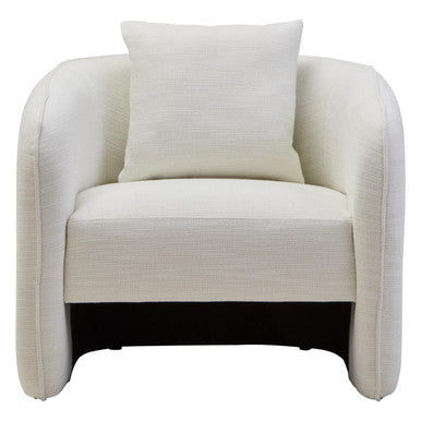 Bilani Cream Linen Curved Chair