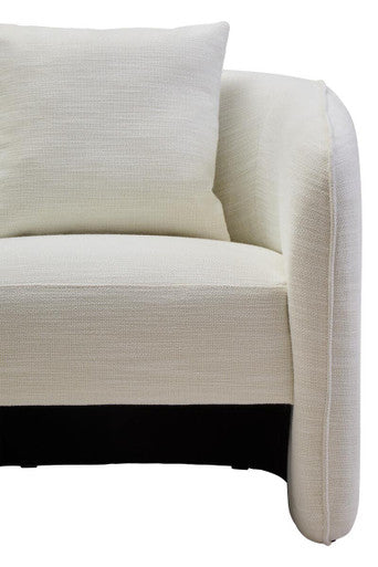 Bilani Cream Linen Curved Chair