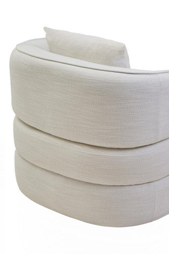 Bilani Cream Linen Curved Chair