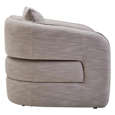 Bilani Grey Linen Curved Chair