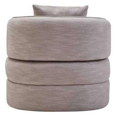 Bilani Grey Linen Curved Chair