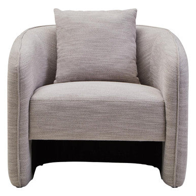 Bilani Grey Linen Curved Chair