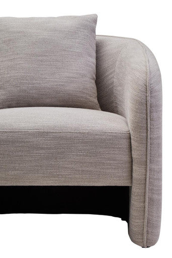 Bilani Grey Linen Curved Chair
