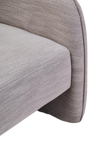 Bilani Grey Linen Curved Chair