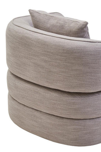 Bilani Grey Linen Curved Chair