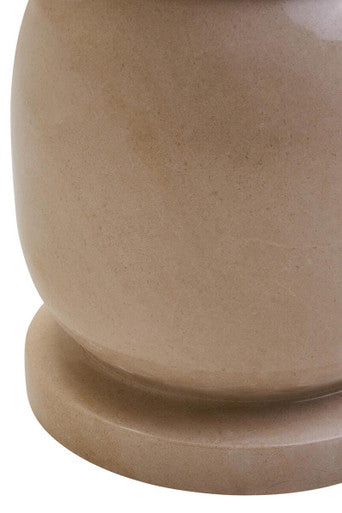 Cream Marble Multi Use Stool & Side Table With Refined Smooth Surface, Zoro