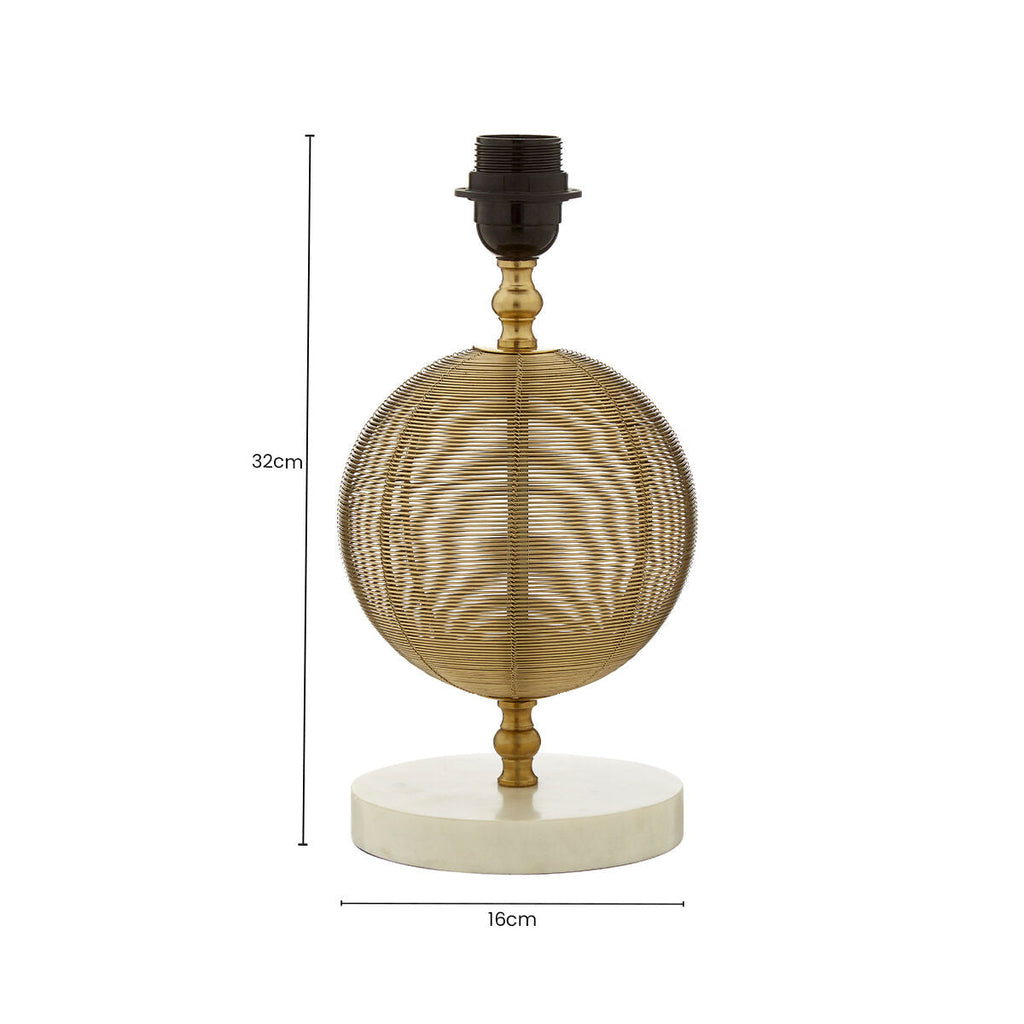 Melora Round Marble Gold Table Lamp Base