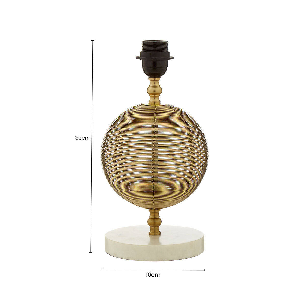 Melora Round Marble Gold Table Lamp Base