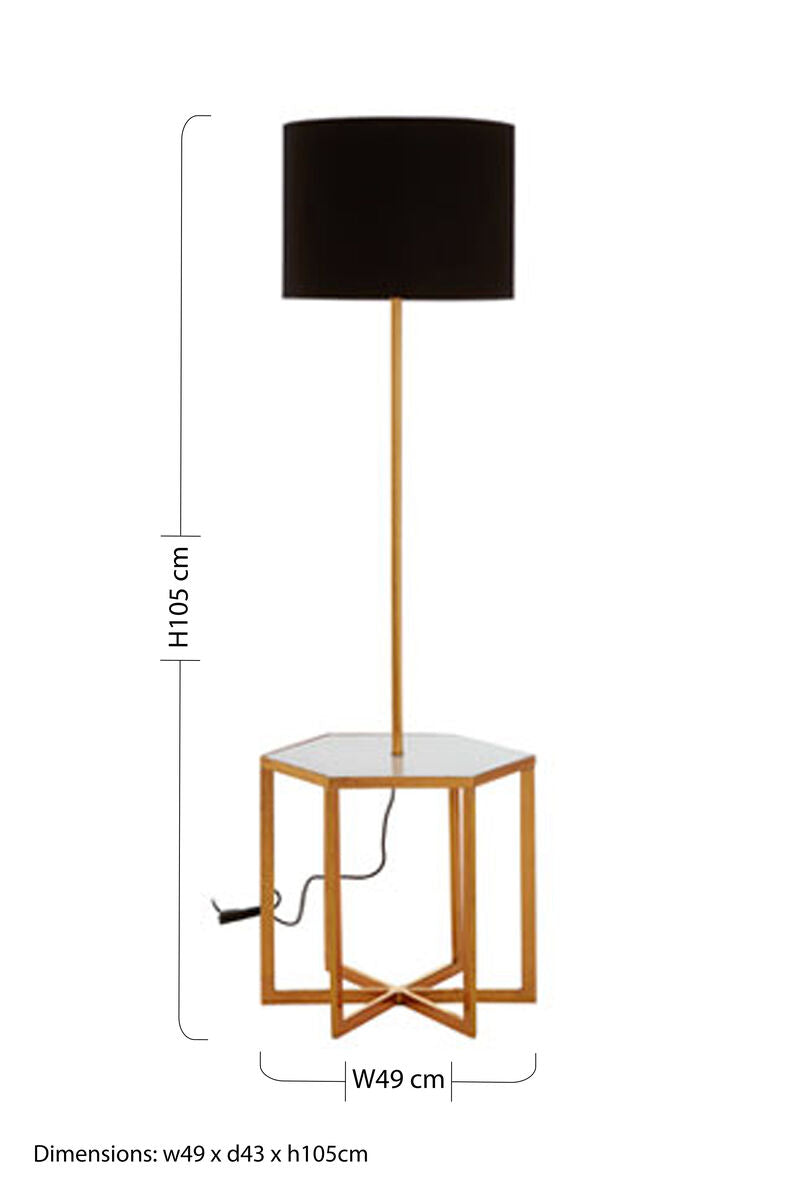 Sika White Marble & Gold Floor Lamp