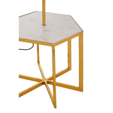 Sika White Marble & Gold Floor Lamp
