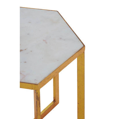 Sika White Marble & Gold Floor Lamp