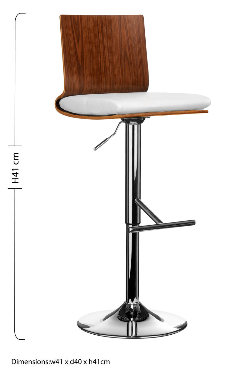 Giles Walnut & White Bar Chair With Square Back