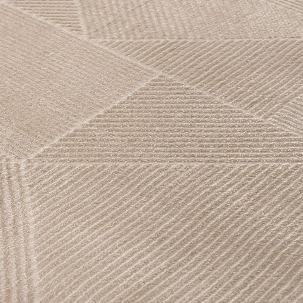 Carmel Beige Rug Abstract Polyester Cream Modern