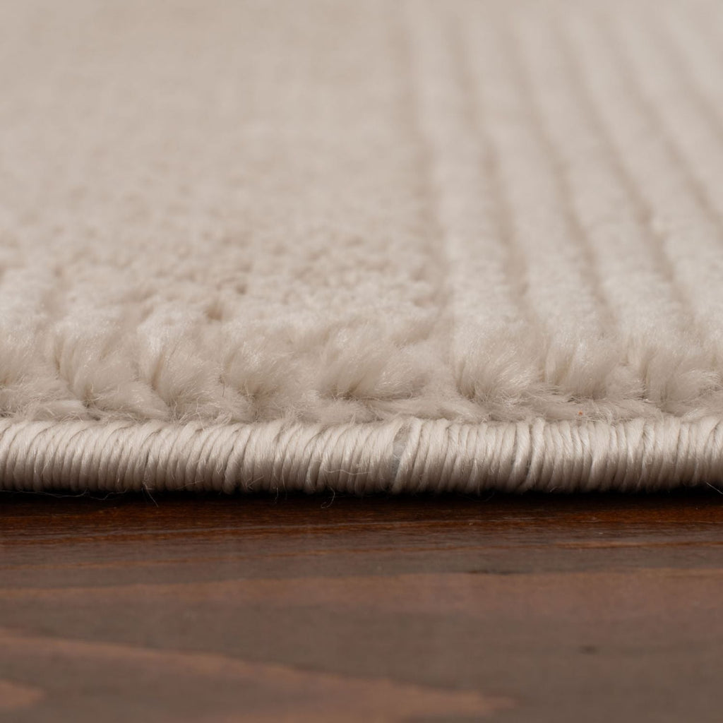 Carmel Beige Rug Abstract Polyester Cream Modern