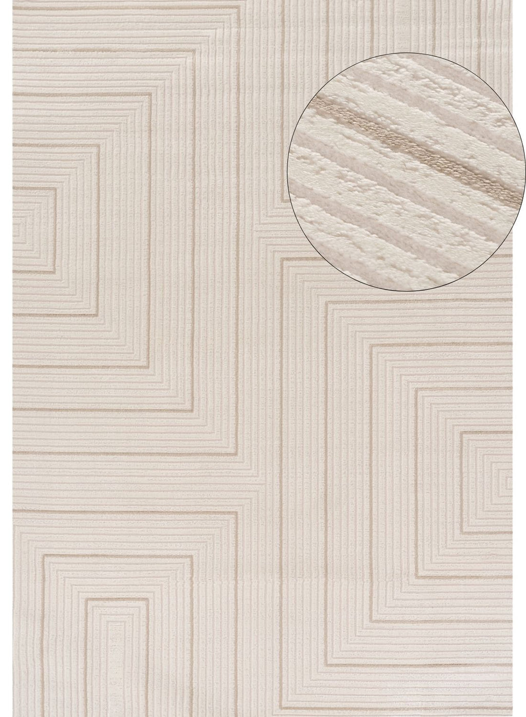 Carmel Cream-Beige Geometric Rug