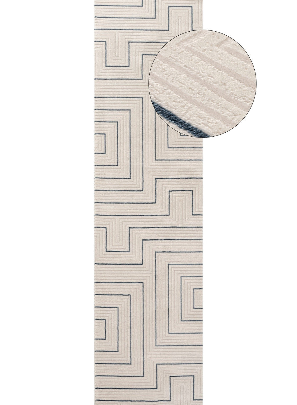 Carmel Cream-Blue Geometric Rug