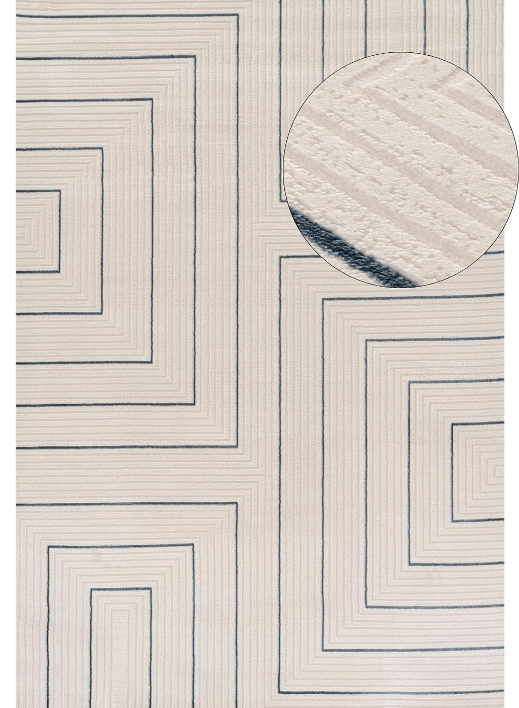 Carmel Cream-Blue Geometric Rug