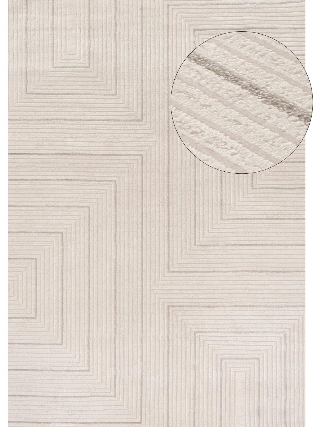 Carmel Cream-Grey Geometric Rug