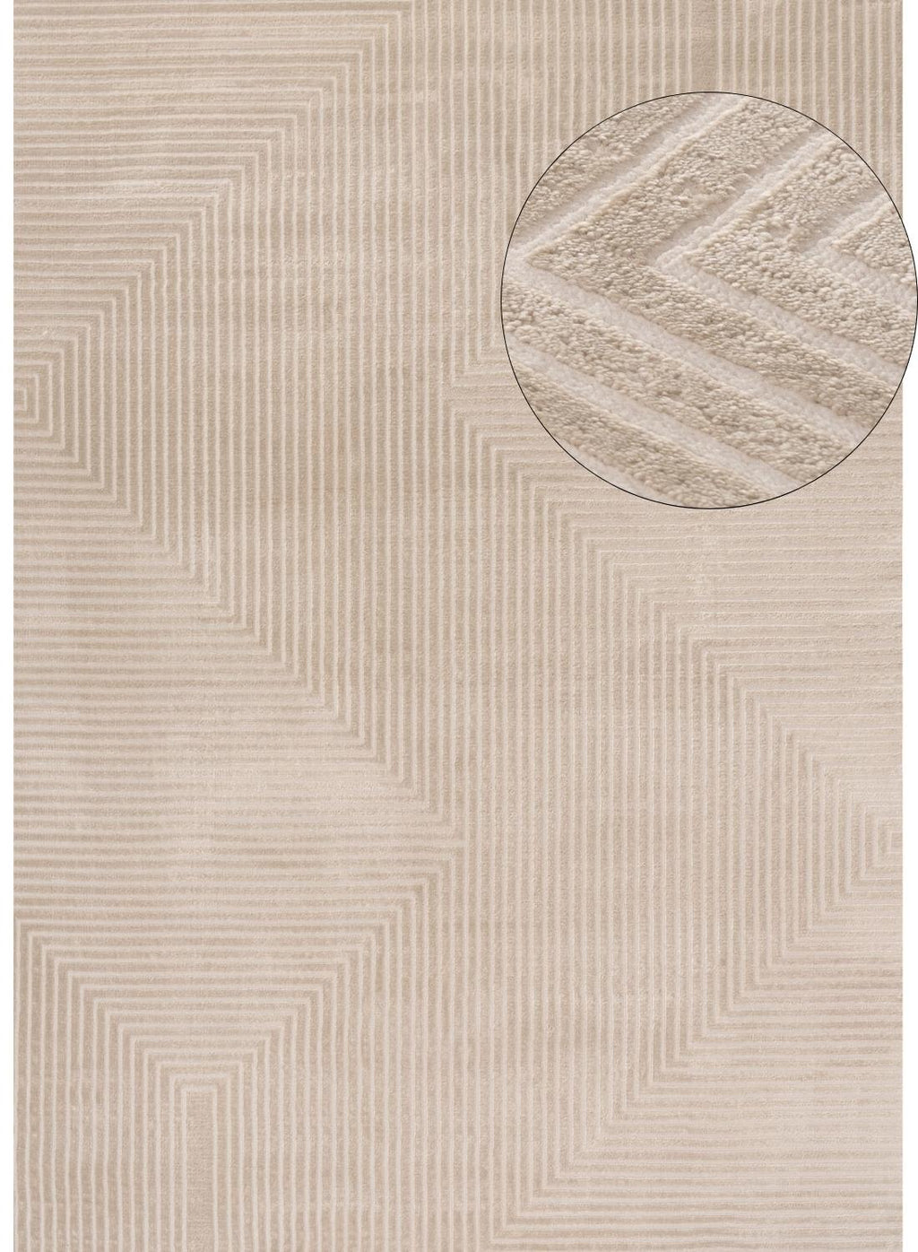 Carmel Beige-Cream Geometric Rug