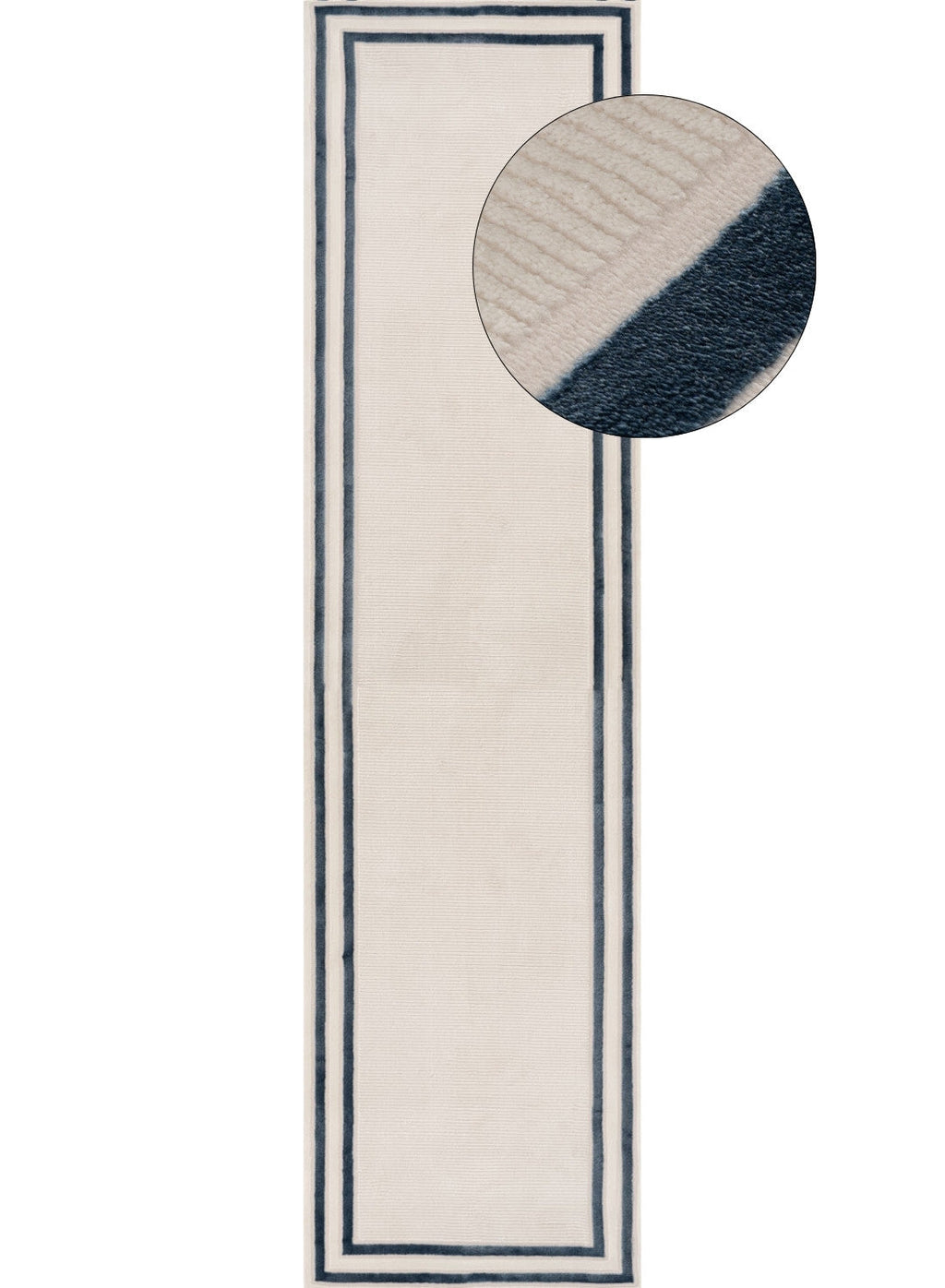 Carmel Cream-Blue Bordered Rug