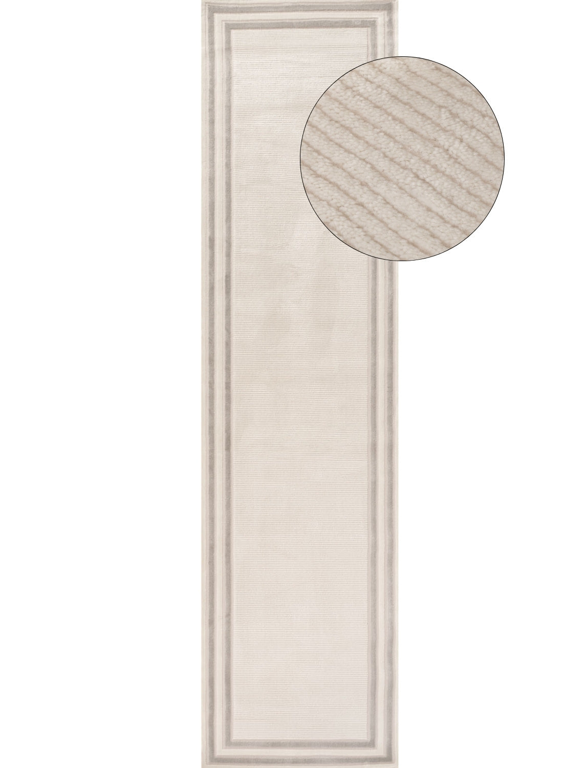 Carmel Cream-Grey Bordered Rug