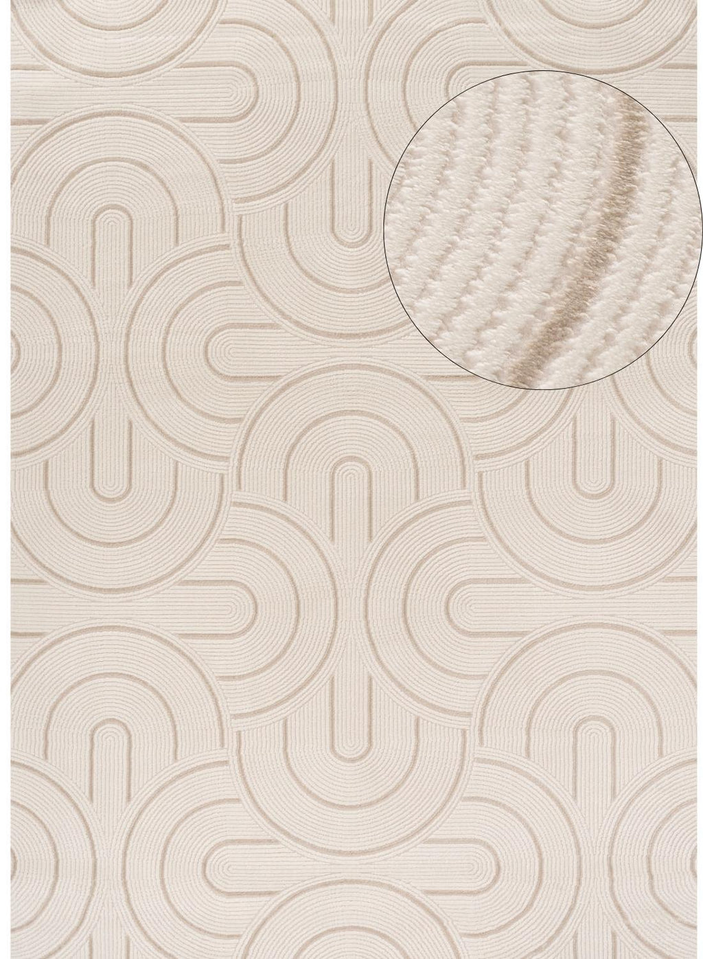 Carmel Cream-Beige Geometric Rug