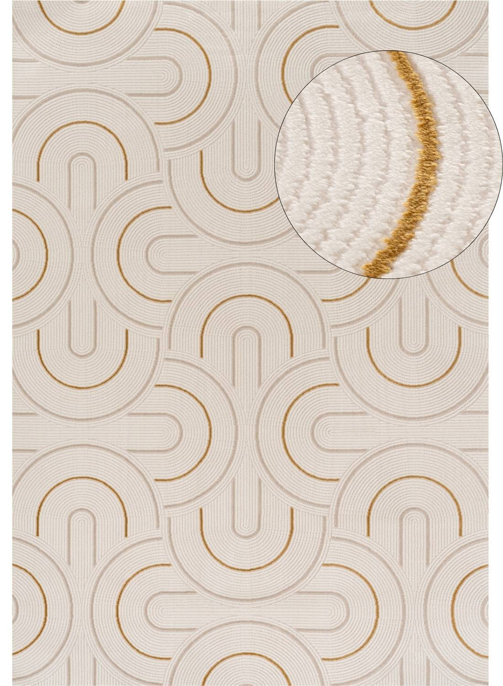 Carmel Cream-Gold Geometric Rug