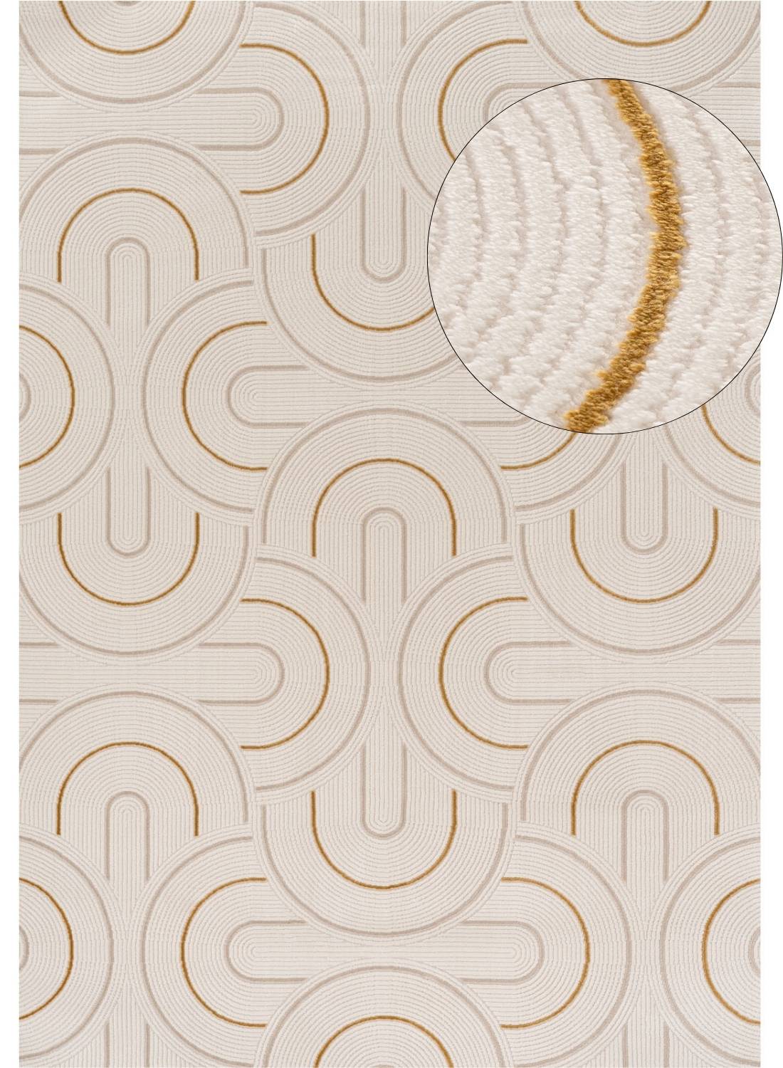 Carmel Cream-Gold Geometric Rug