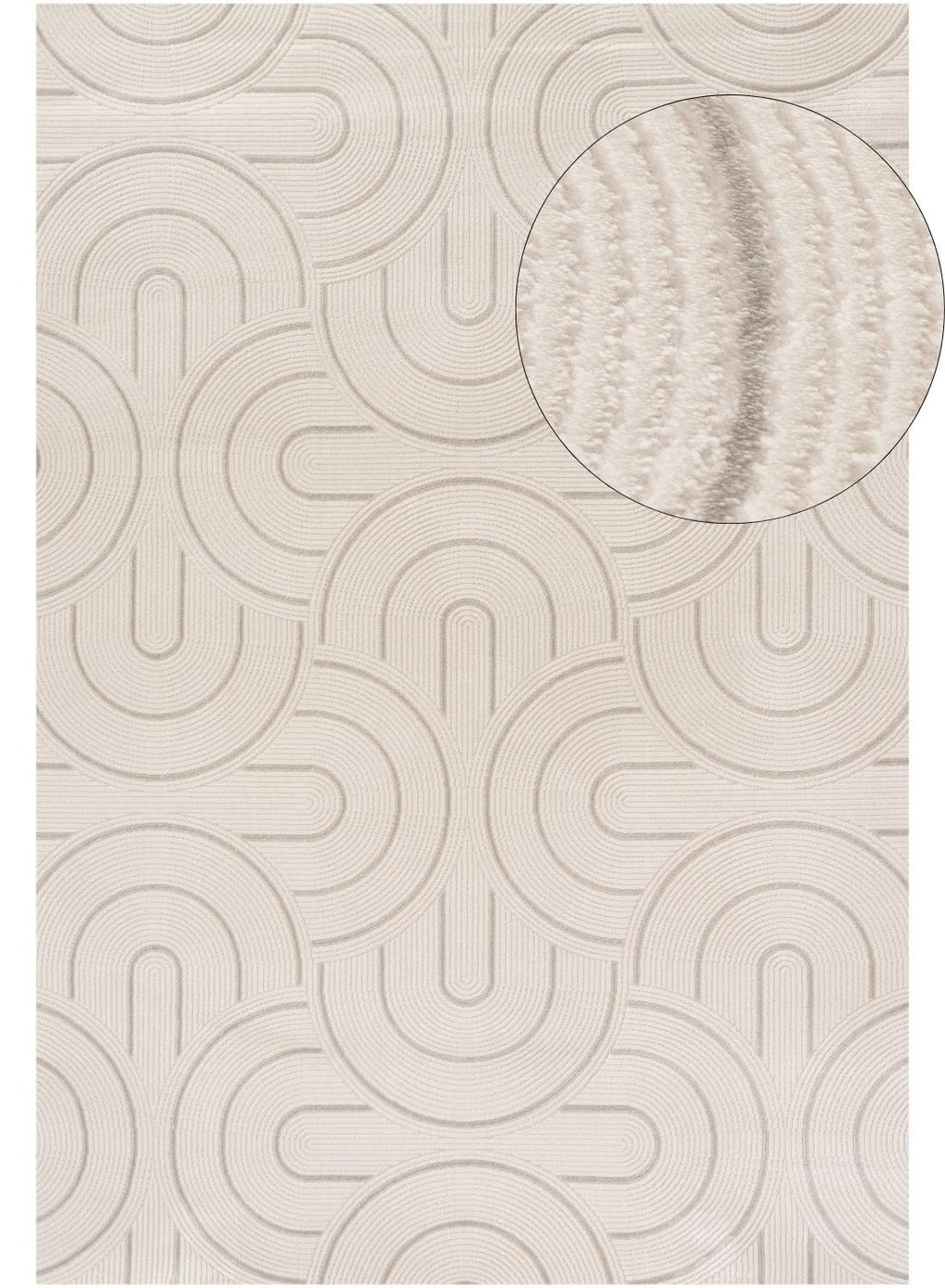 Carmel Cream-Grey Geometric Rug