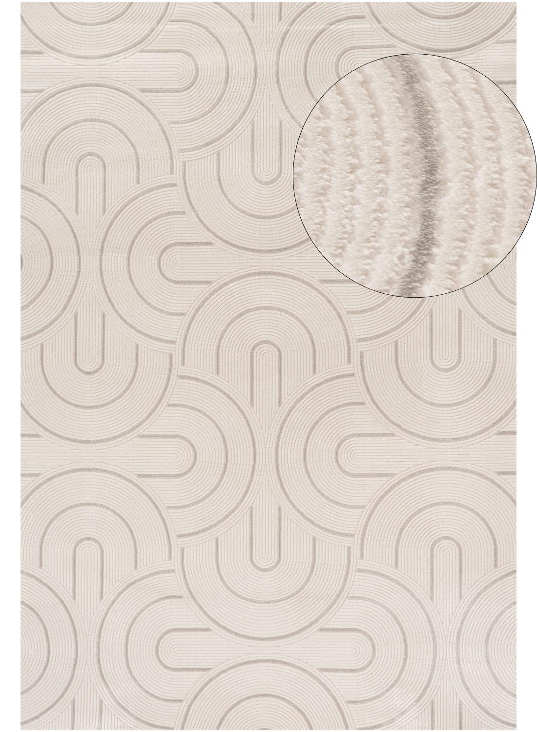 Carmel Cream-Grey Geometric Rug