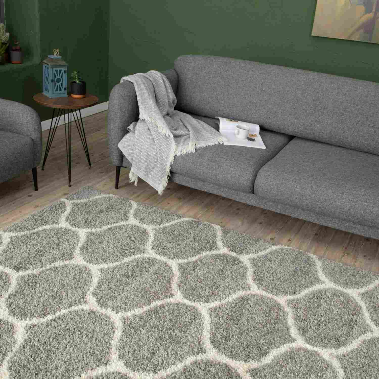 Moroccan Grey Shaggy Rug