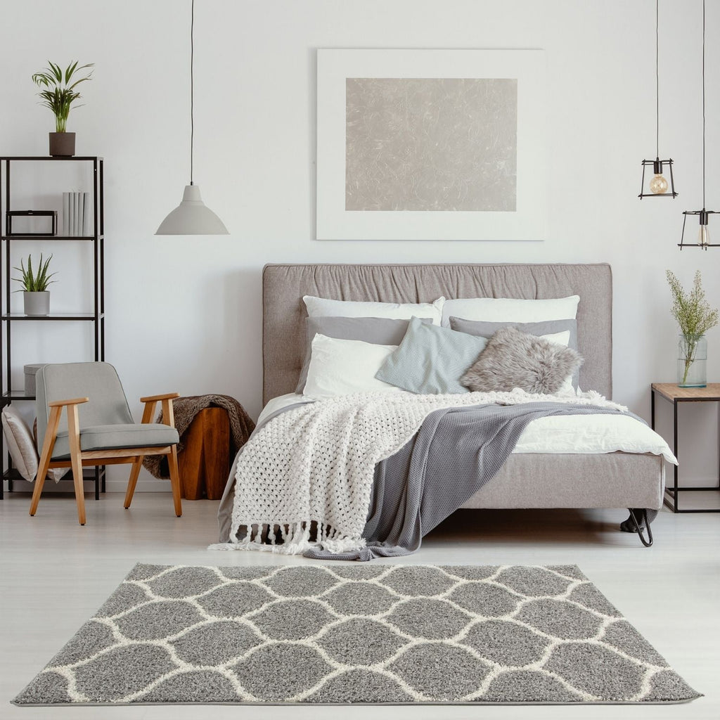 Moroccan Grey Shaggy Rug