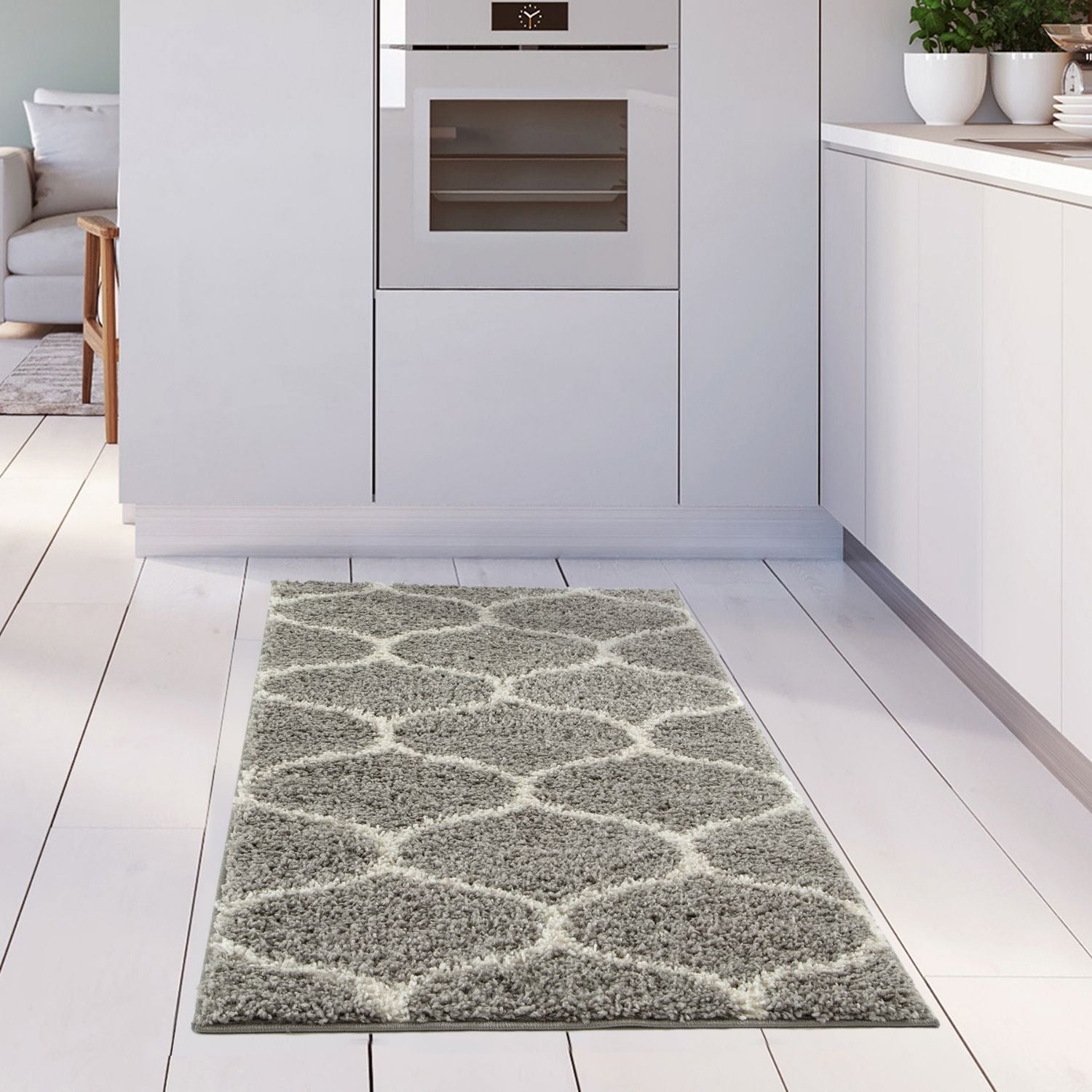 Moroccan Grey Shaggy Rug