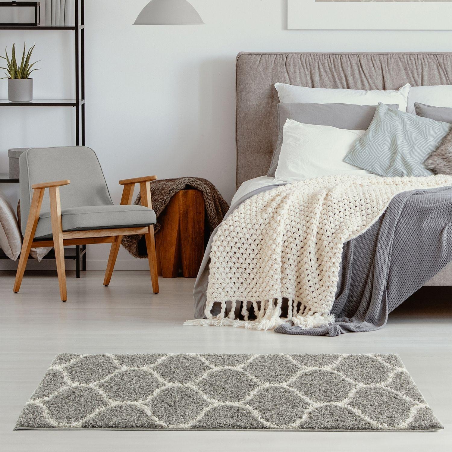Moroccan Grey Shaggy Rug