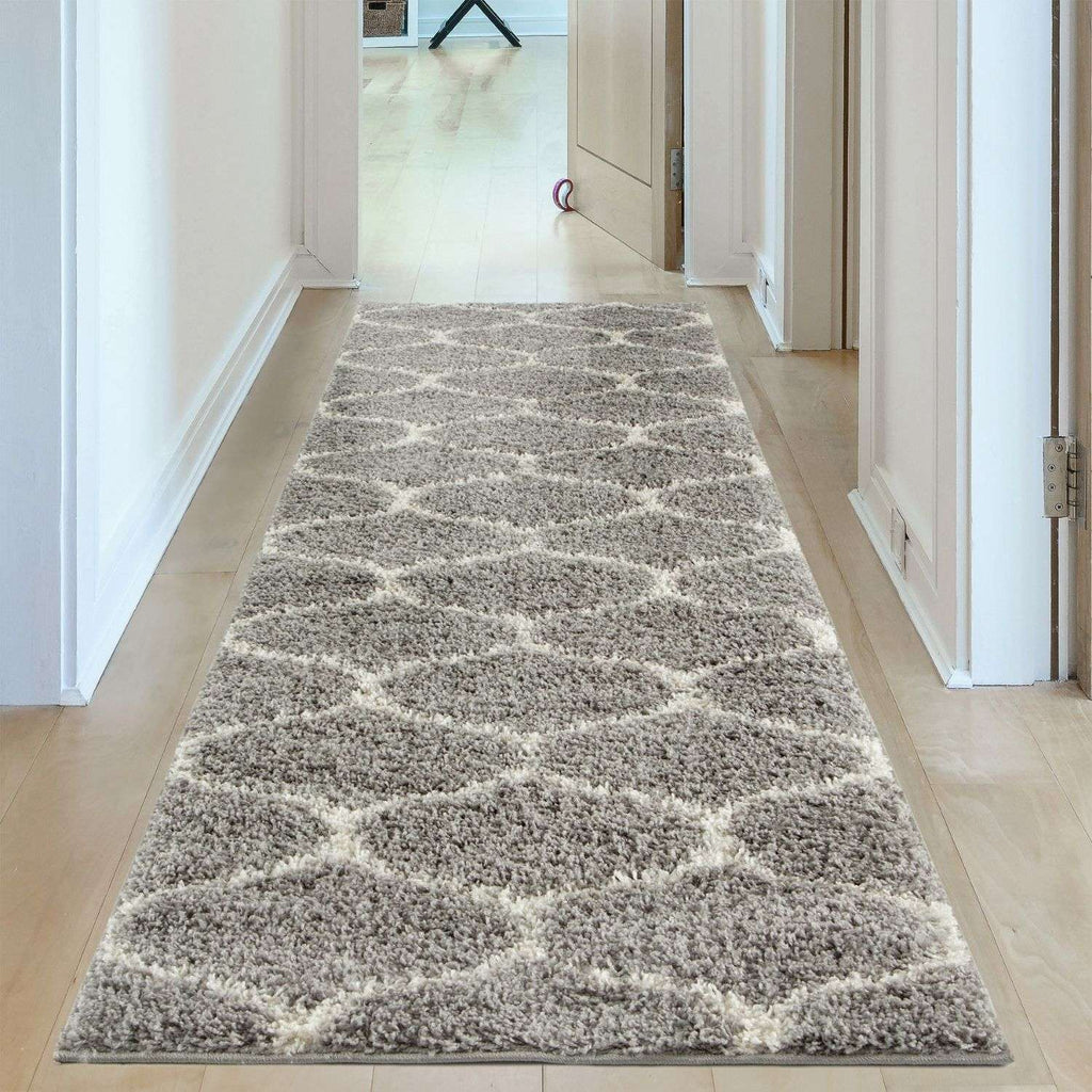 Moroccan Grey Shaggy Rug