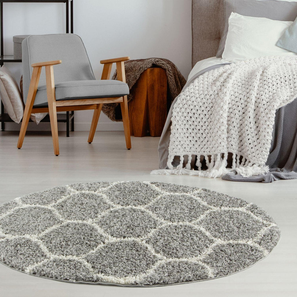 Moroccan Grey Shaggy Rug