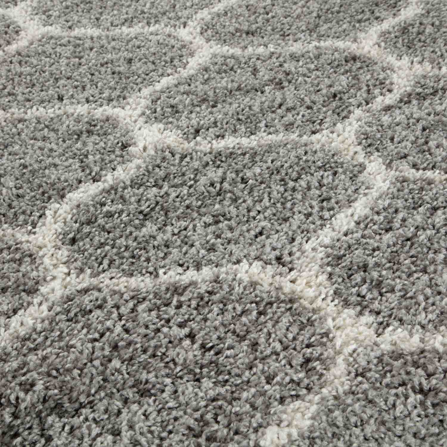 Moroccan Grey Shaggy Rug