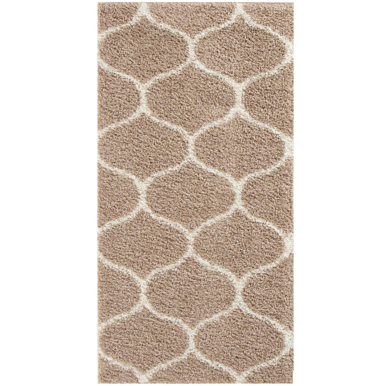 Moroccan Beige Shaggy Natural Rug