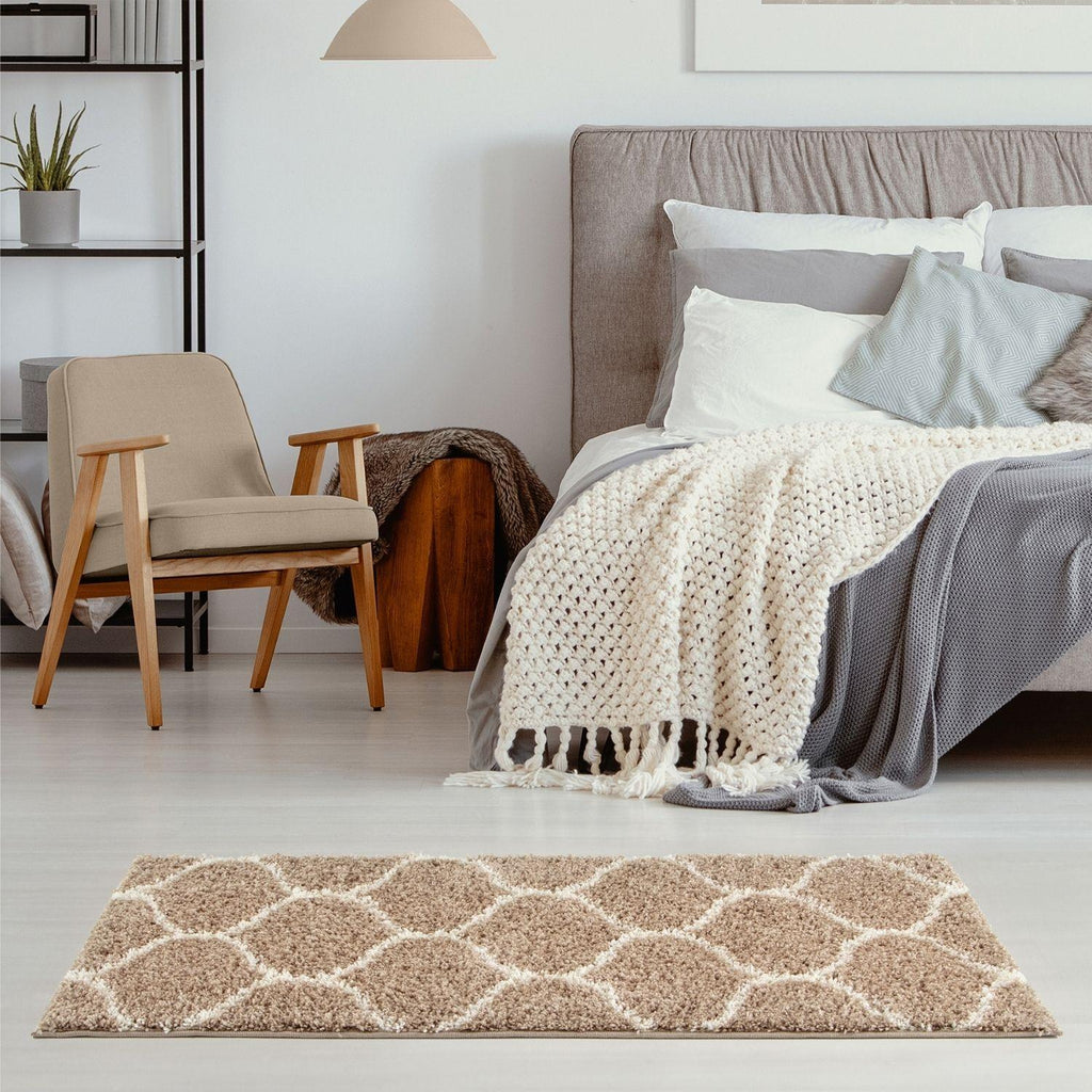 Moroccan Beige Shaggy Natural Rug