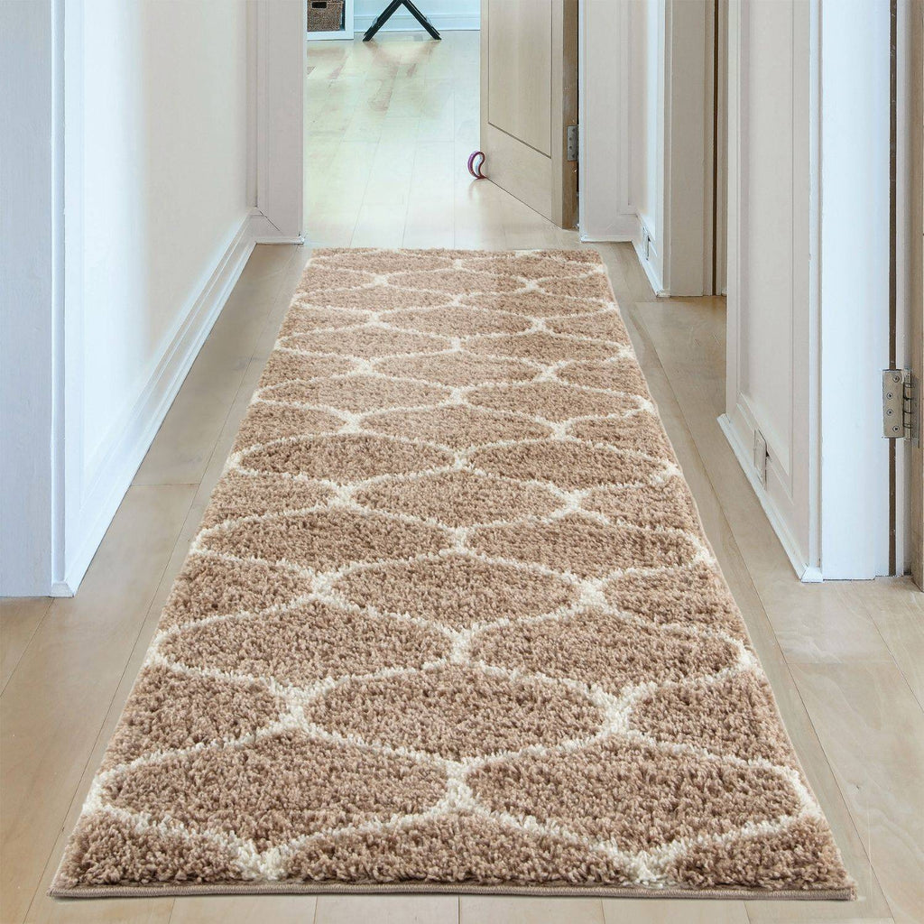 Moroccan Beige Shaggy Natural Rug