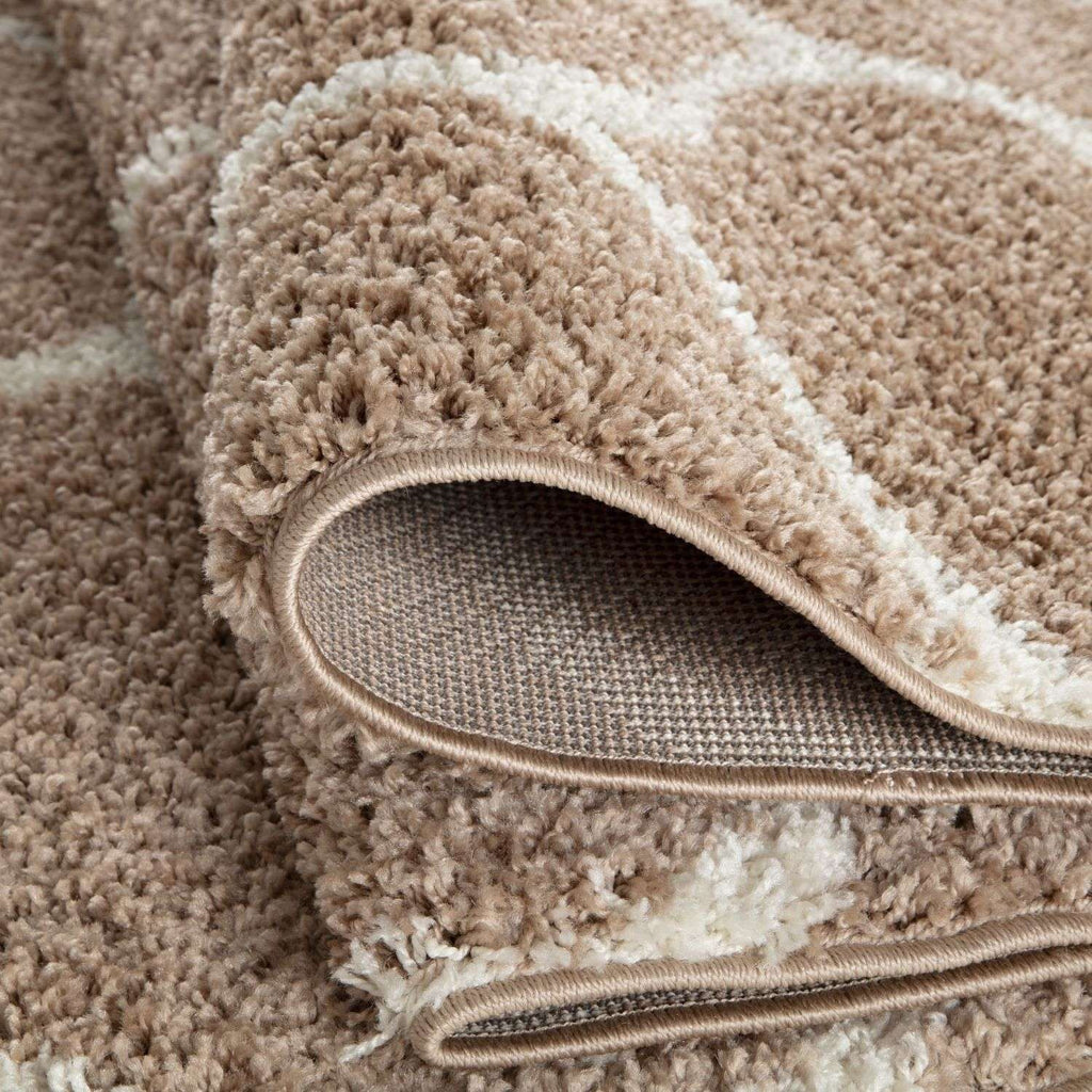 Moroccan Beige Shaggy Natural Rug