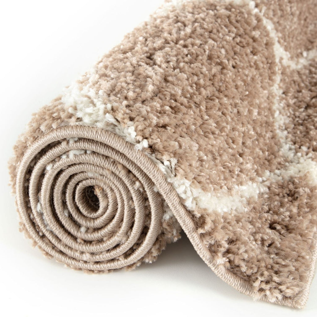 Moroccan Beige Shaggy Natural Rug